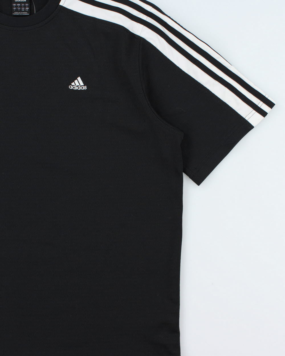 Vintage Y2K 00s Adidas Heavyweight Embroidered 3-Stripe Crewneck Active T-Shirt - L