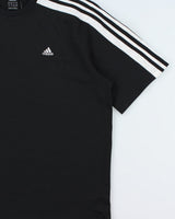 Vintage Y2K 00s Adidas Heavyweight Embroidered 3-Stripe Crewneck Active T-Shirt - L