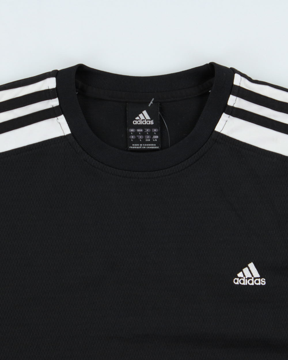 Vintage Y2K 00s Adidas Heavyweight Embroidered 3-Stripe Crewneck Active T-Shirt - L