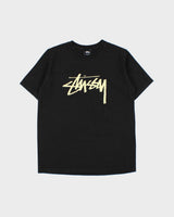 Vintage Stussy Heavyweight Speckled Stock Logo Crewneck T-Shirt - S