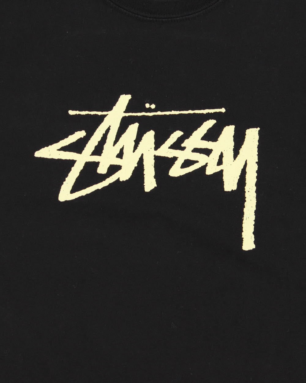 Vintage Stussy Heavyweight Speckled Stock Logo Crewneck T-Shirt - S