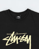 Vintage Stussy Heavyweight Speckled Stock Logo Crewneck T-Shirt - S
