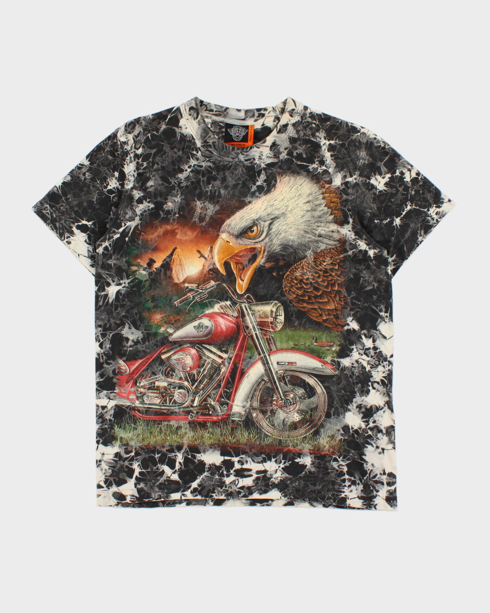 Vintage Rock Eagle Heavyweight Tie-Dye Single Stitch USA Crewneck T-Shirt - M