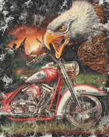 Vintage Rock Eagle Heavyweight Tie-Dye Single Stitch USA Crewneck T-Shirt - M