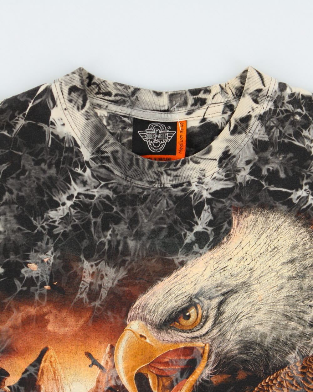 Vintage Rock Eagle Heavyweight Tie-Dye Single Stitch USA Crewneck T-Shirt - M