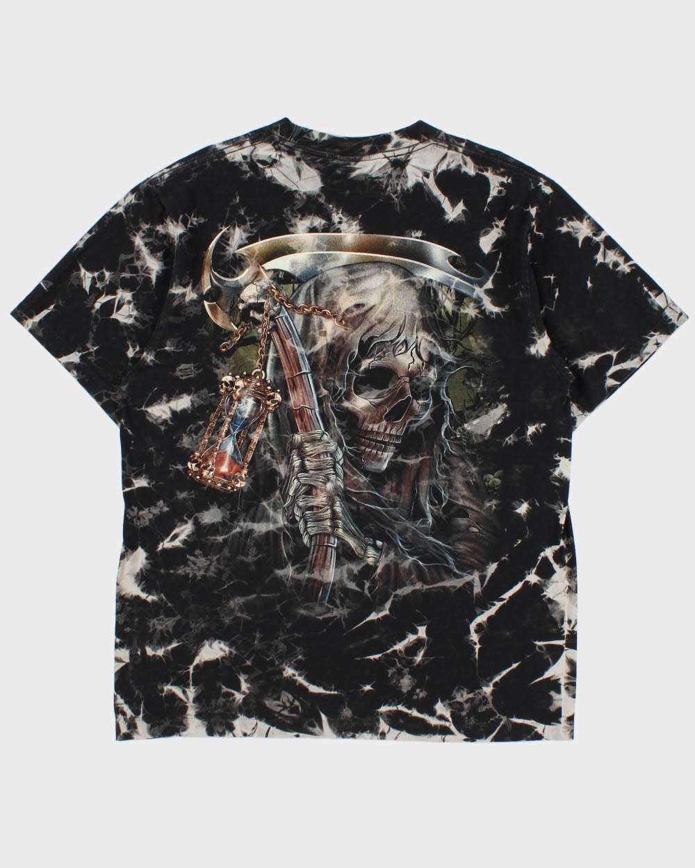Vintage The Roxx Heavyweight Tie-Dye Skeleton Reaper Single Stitch Crewneck T-Shirt - XL