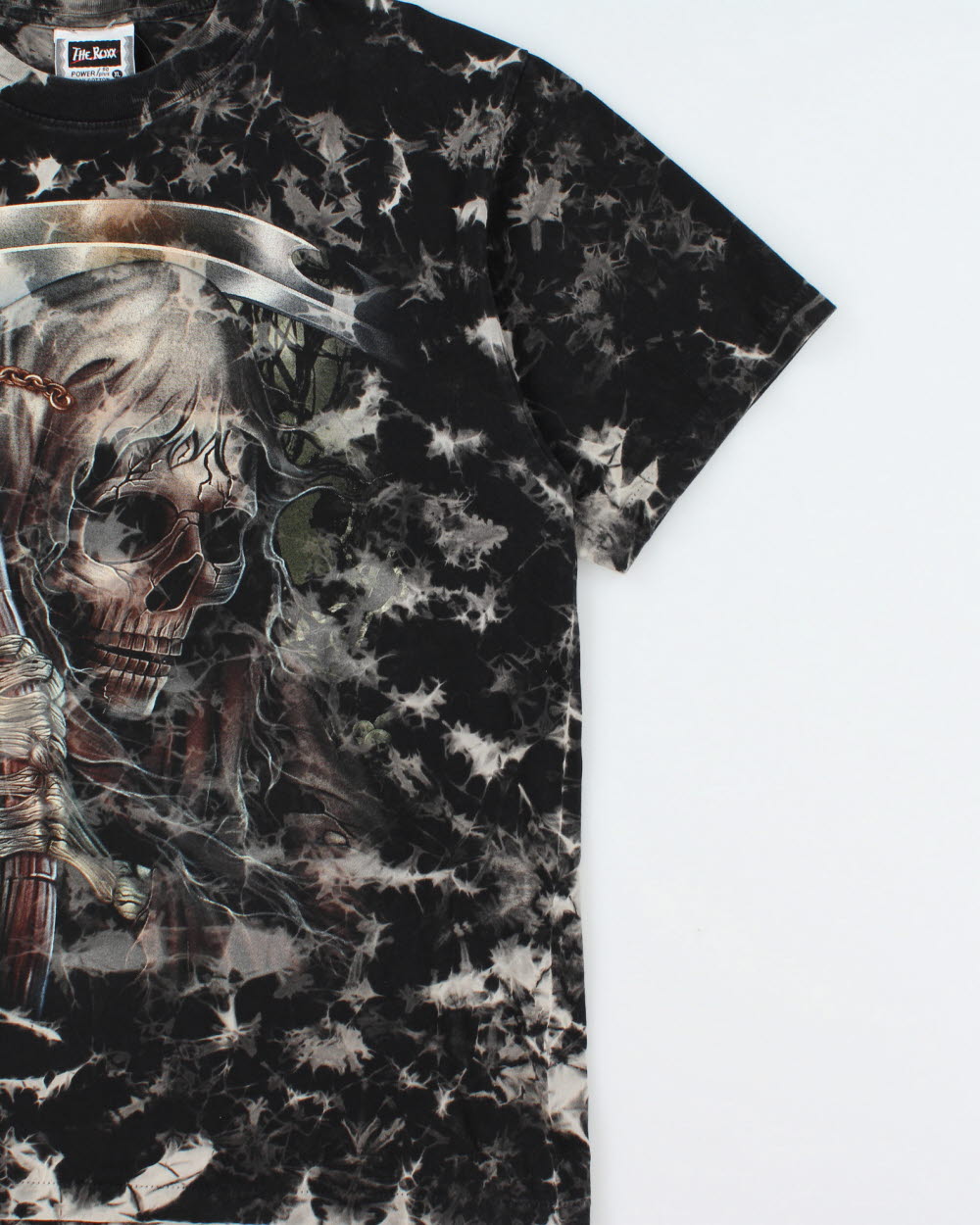 Vintage The Roxx Heavyweight Tie-Dye Skeleton Reaper Single Stitch Crewneck T-Shirt - XL