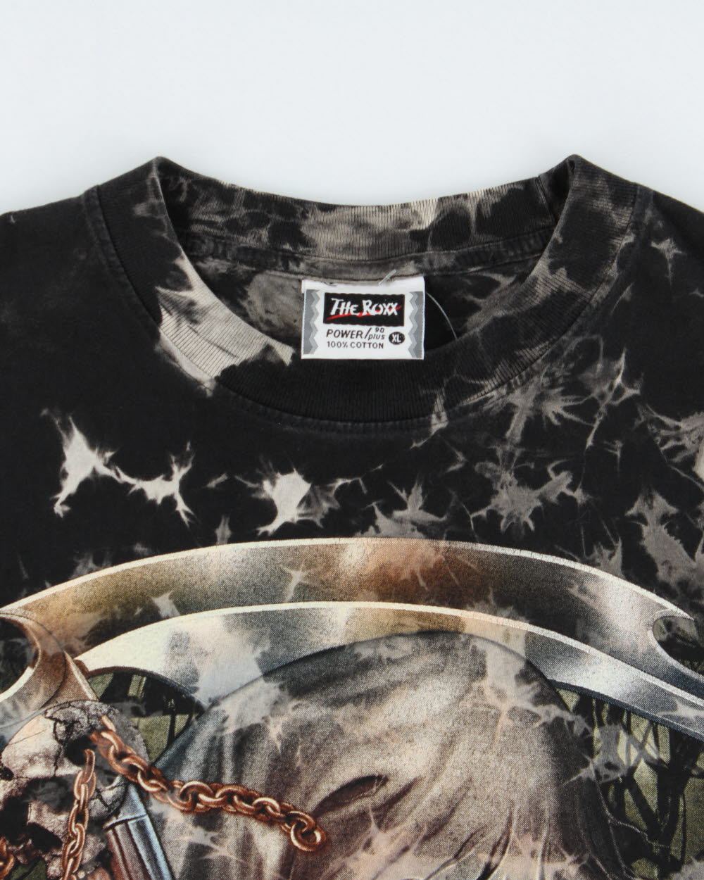 Vintage The Roxx Heavyweight Tie-Dye Skeleton Reaper Single Stitch Crewneck T-Shirt - XL