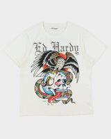 Ed Hardy Heavyweight Diamante Embellished Skull Graphic Crewneck T-Shirt - L