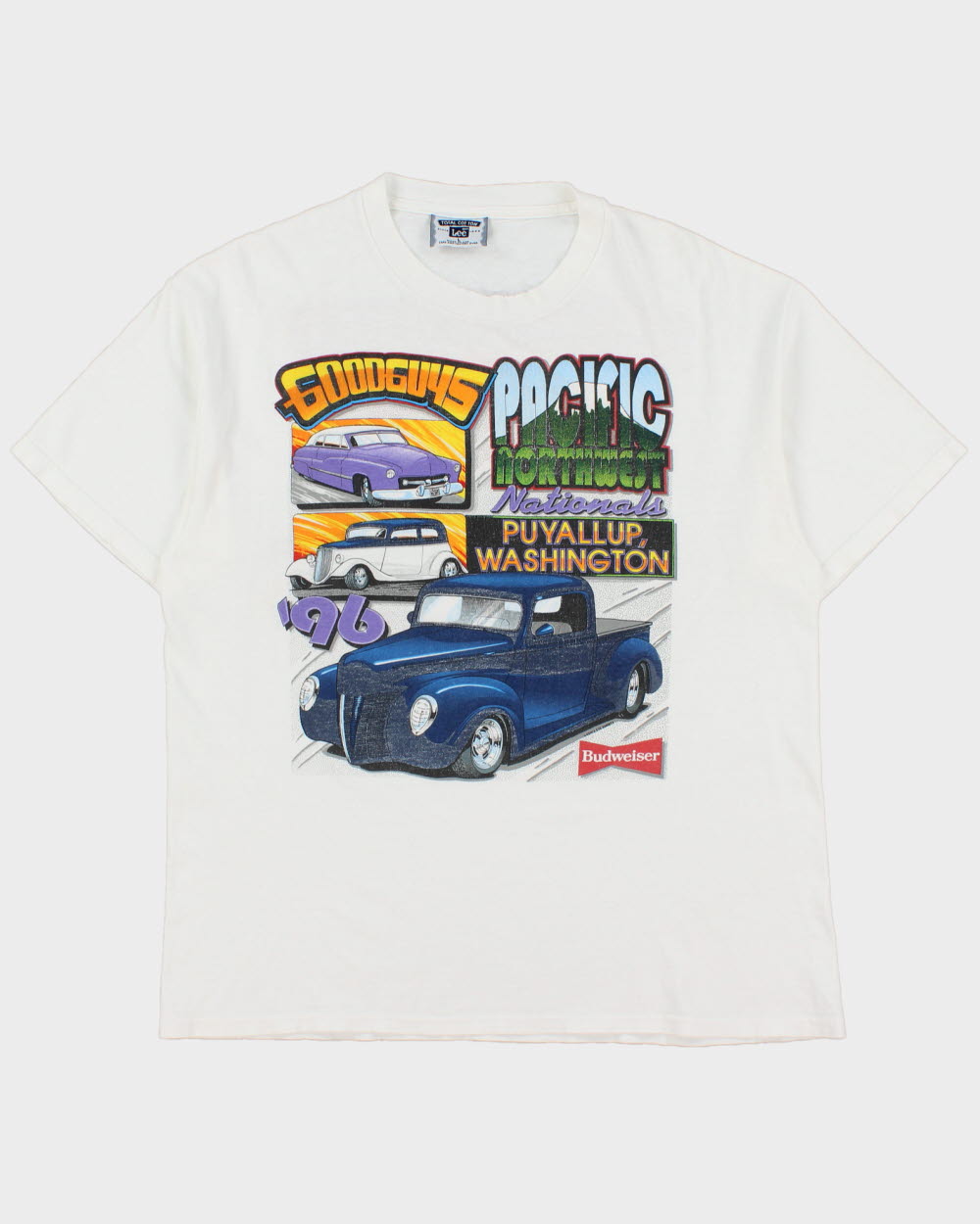 Vintage 1998 Lee GoodGuys Pacific Northwest Nationals Heavyweight Made In USA Crewneck T-Shirt - L