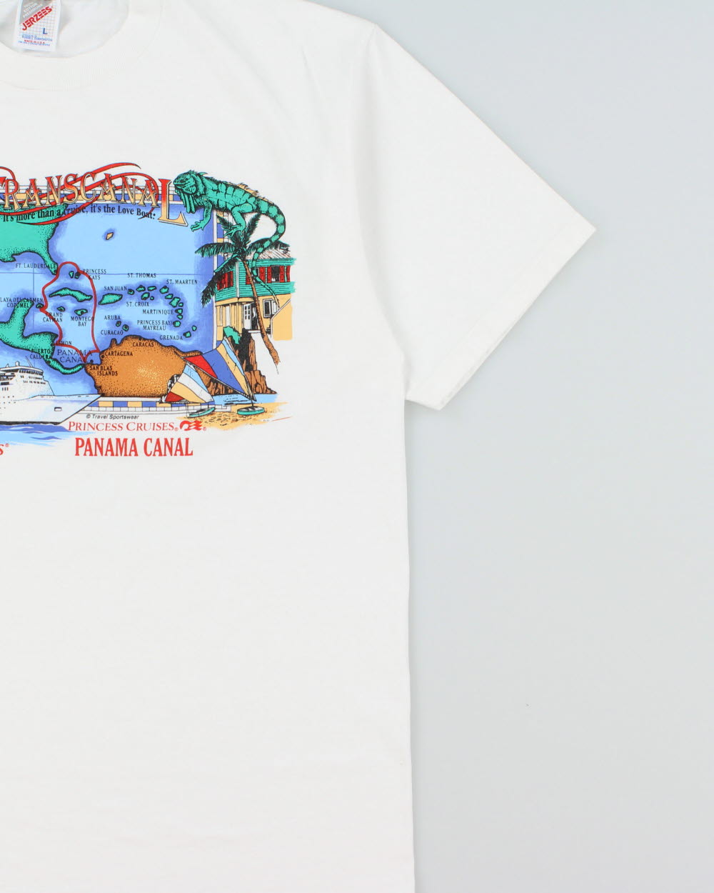 Vintage 1996 Sky Princess Transcanal Princess Cruises Heavyweight Jerzees Made In USA Crewneck T-Shirt - L