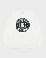 Vintage Y2K 00s Puck Nut Nation Heavyweight Gildan Ultra Ice Hockey Long Sleeve Crewneck T-Shirt - M