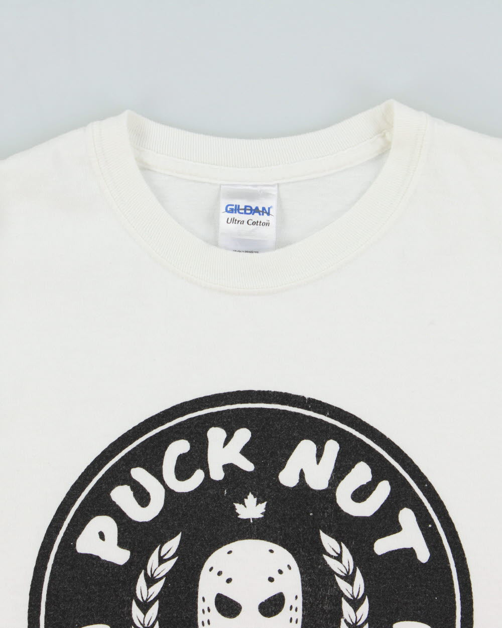Vintage Y2K 00s Puck Nut Nation Heavyweight Gildan Ultra Ice Hockey Long Sleeve Crewneck T-Shirt - M