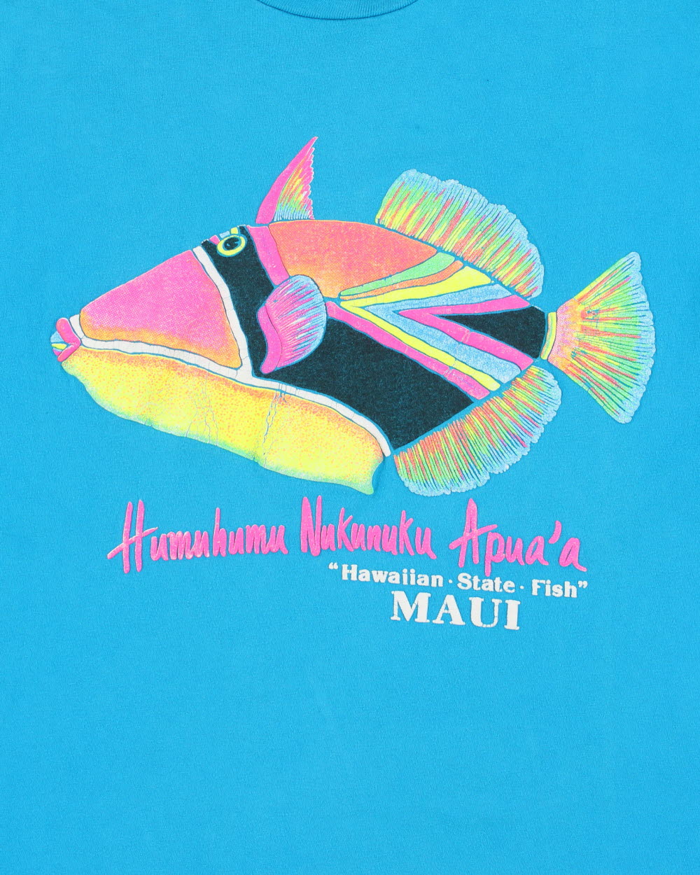 Vintage 1990s Maui Hawaiian State Fish American Heavyweight Single Stitch Made In USA Crewneck T-Shirt - XL