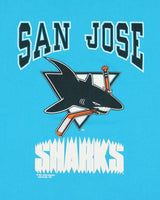 Vintage 1991 San Jose Sharks NHL Heavyweight Waves Single Stitch Made In Canada Crewneck T-Shirt - XL