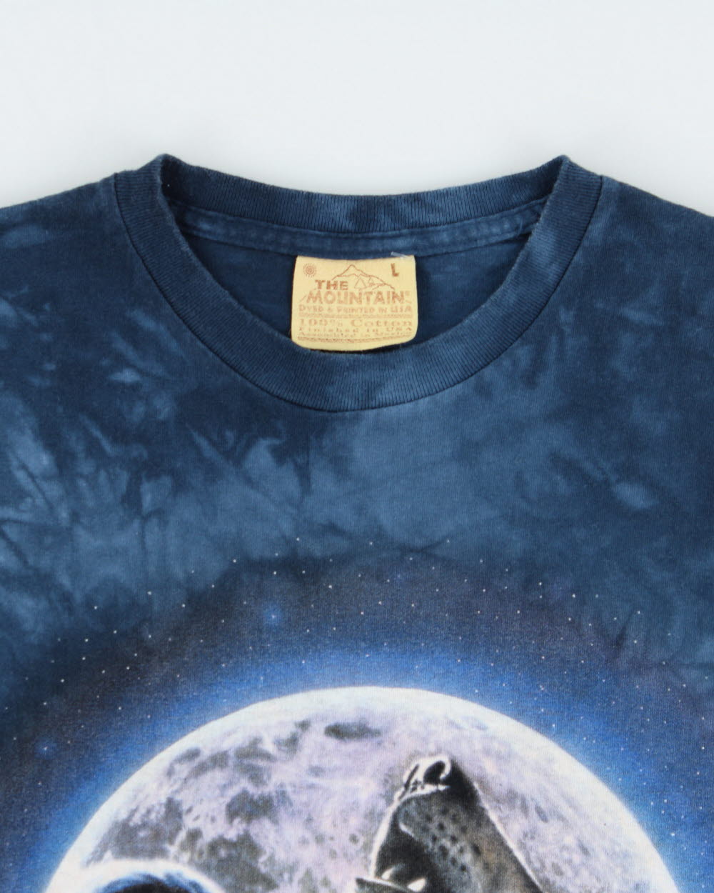 Vintage Y2K 00s The Mountain Tie-Dye Heavyweight Wolf Whisperer Made In USA Crewneck T-Shirt - L