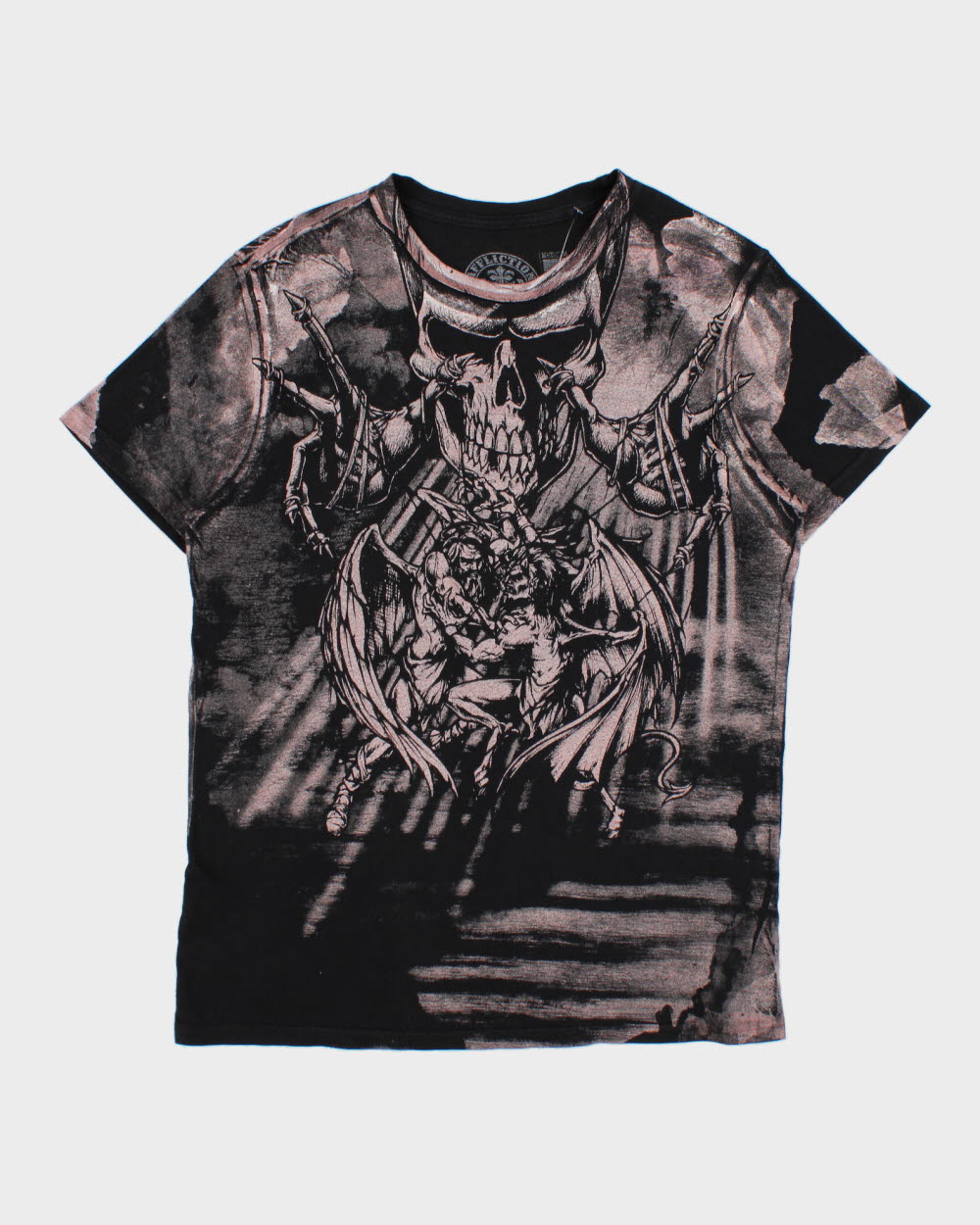 Vintage Affliction Heaven &amp; Hell Graphic Made In USA Crewneck T-Shirt - M