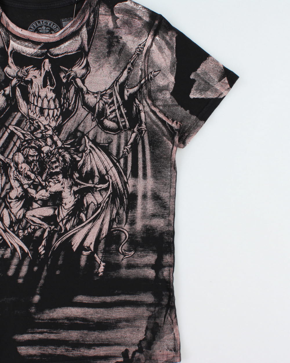 Vintage Affliction Heaven &amp; Hell Graphic Made In USA Crewneck T-Shirt - M