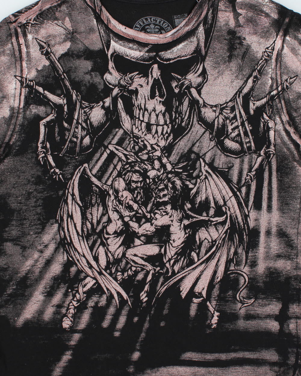 Vintage Affliction Heaven &amp; Hell Graphic Made In USA Crewneck T-Shirt - M