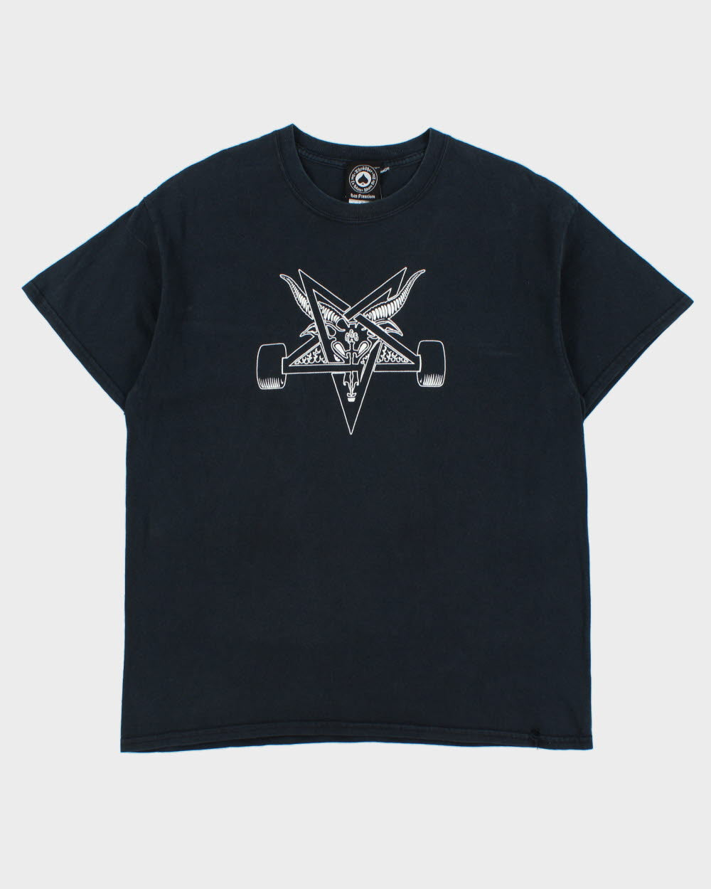 Vintage Y2K 00s Thrasher Heavyweight Skategoat 666 Distressed Crewneck T-Shirt - L