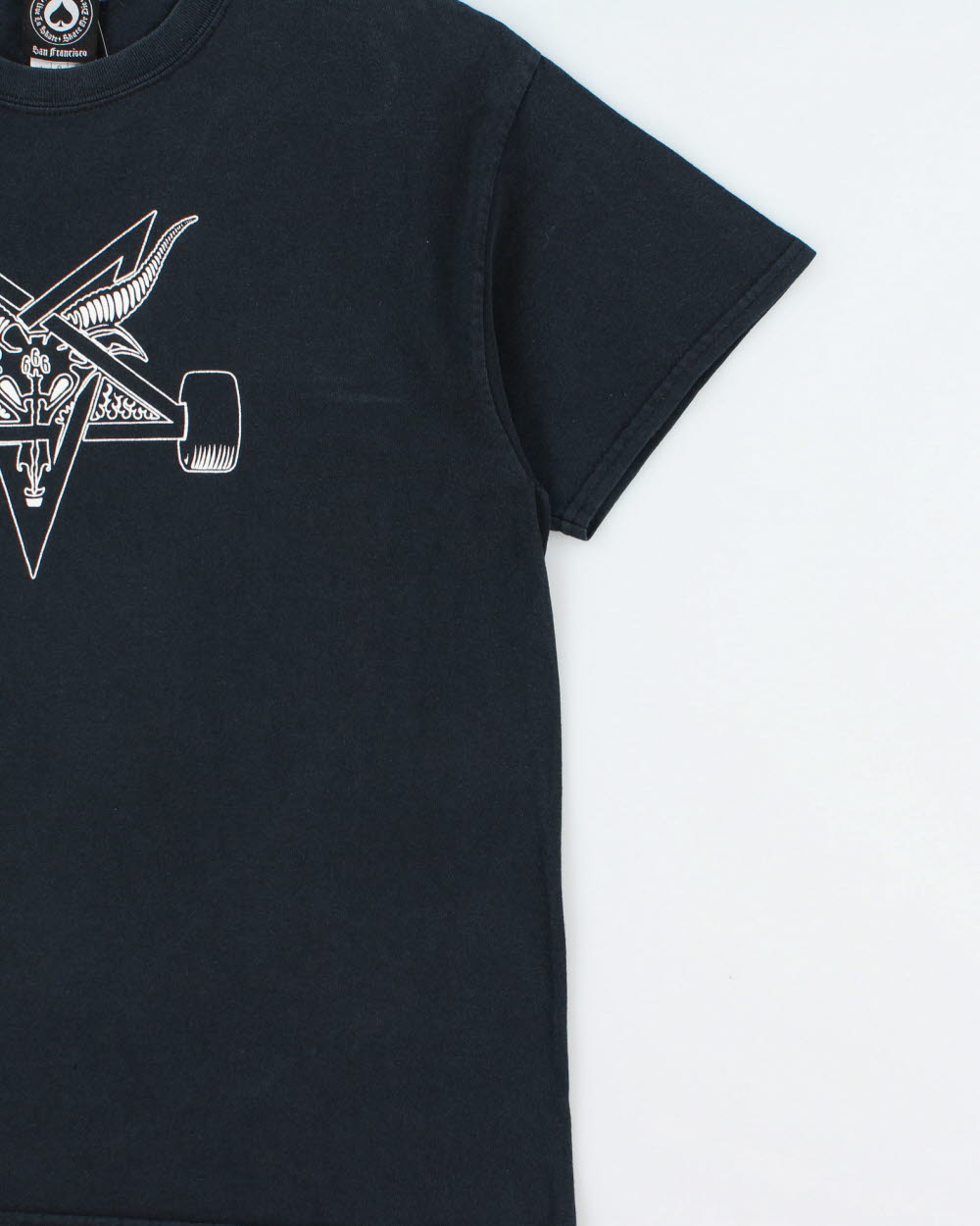 Vintage Y2K 00s Thrasher Heavyweight Skategoat 666 Distressed Crewneck T-Shirt - L