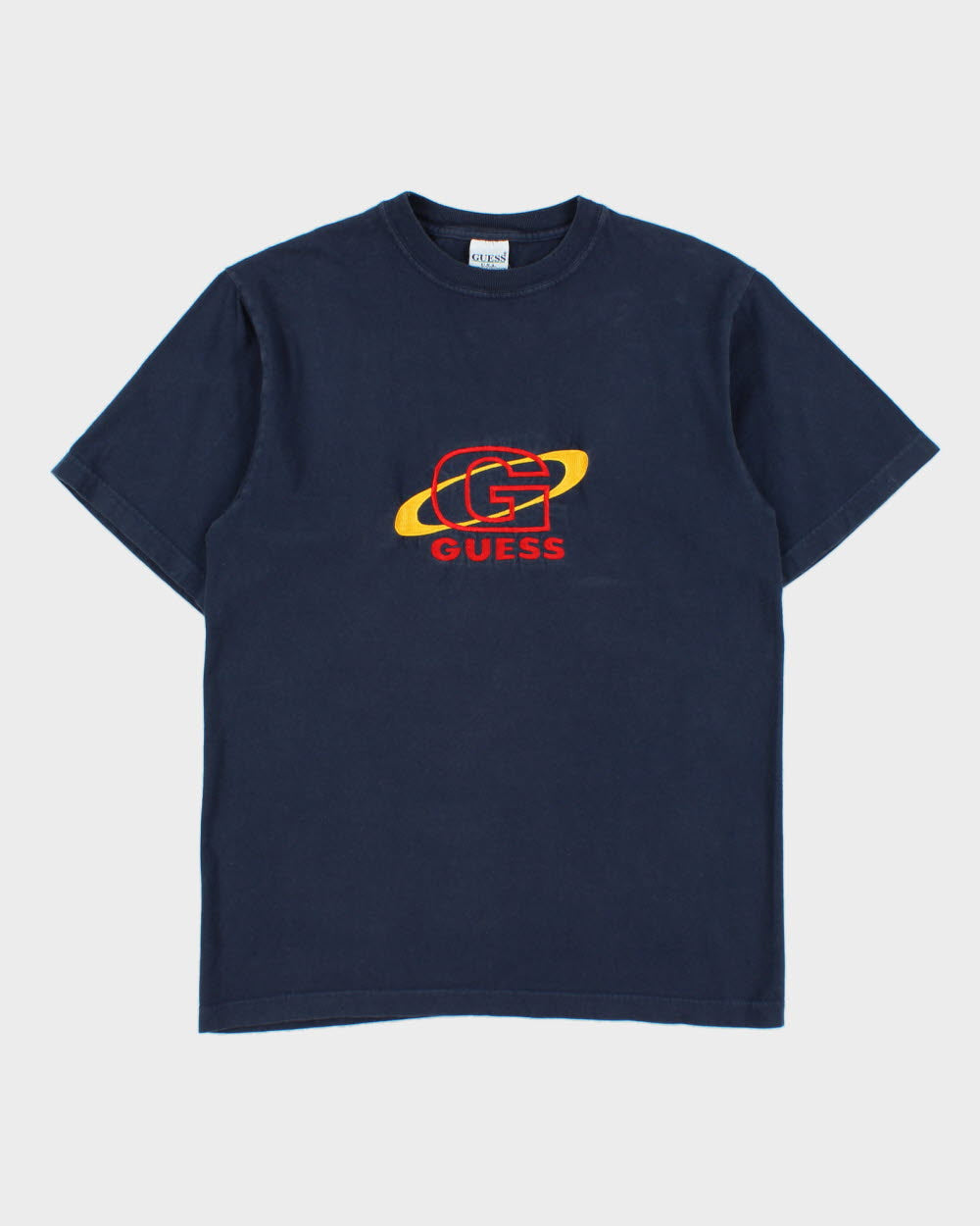 Vintage 1990s Guess USA Heavyweight Embroidered Made In Canada Crewneck T-Shirt - M