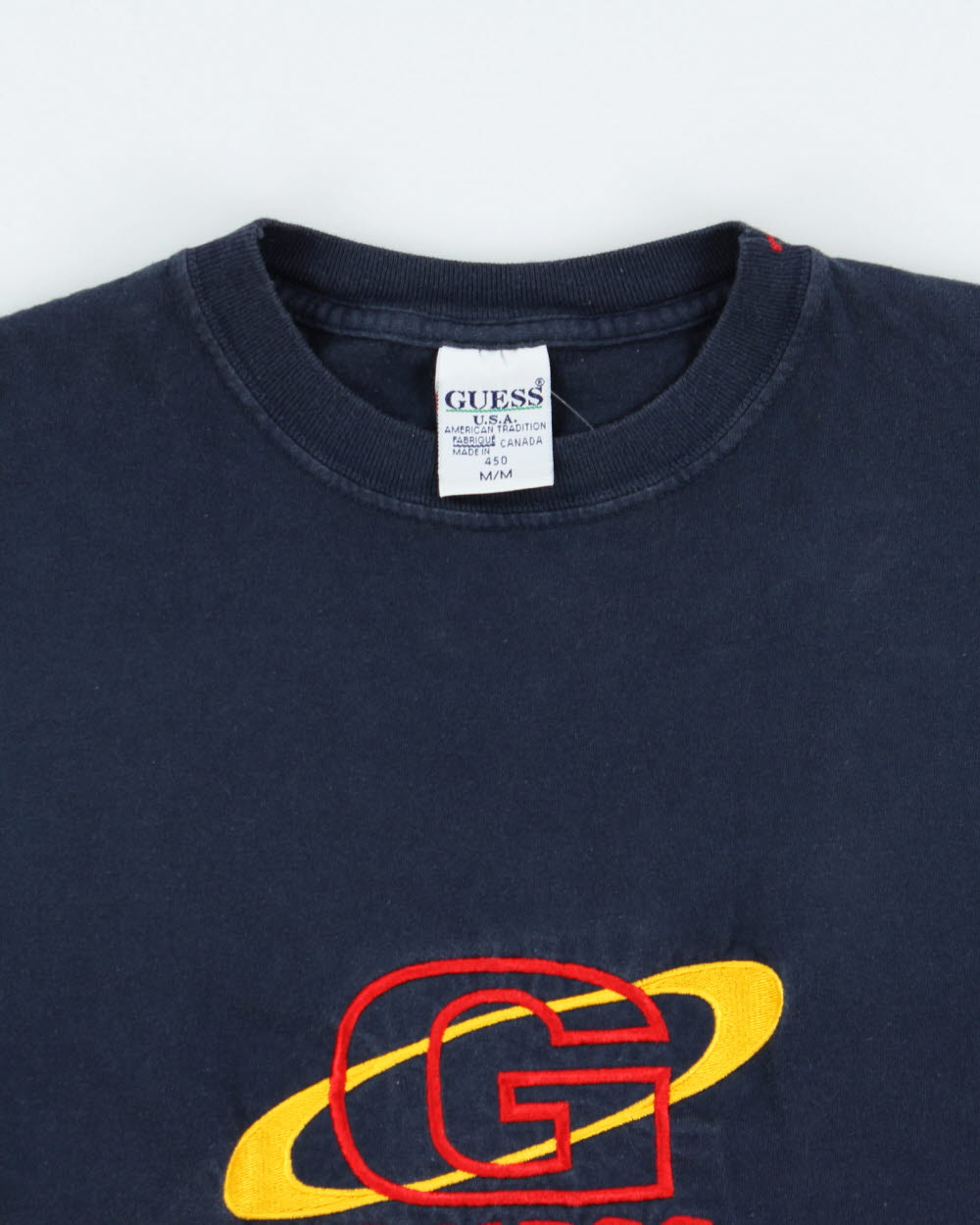 Vintage 1990s Guess USA Heavyweight Embroidered Made In Canada Crewneck T-Shirt - M