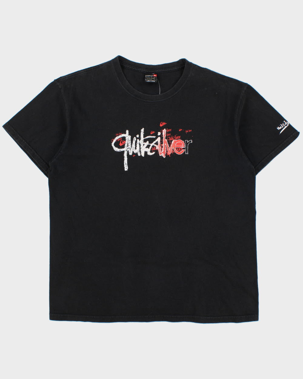 Vintage Y2K 00s Quiksilver Heavyweight Spell Out Crewneck T-Shirt - L