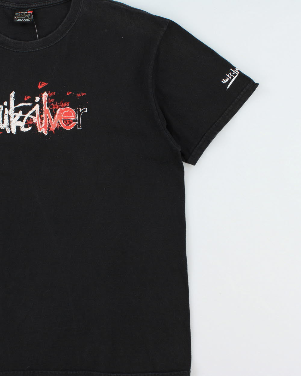 Vintage Y2K 00s Quiksilver Heavyweight Spell Out Crewneck T-Shirt - L
