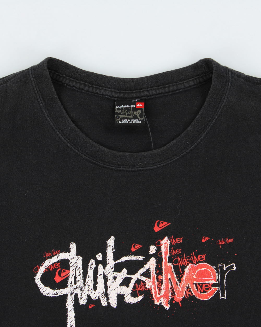 Vintage Y2K 00s Quiksilver Heavyweight Spell Out Crewneck T-Shirt - L