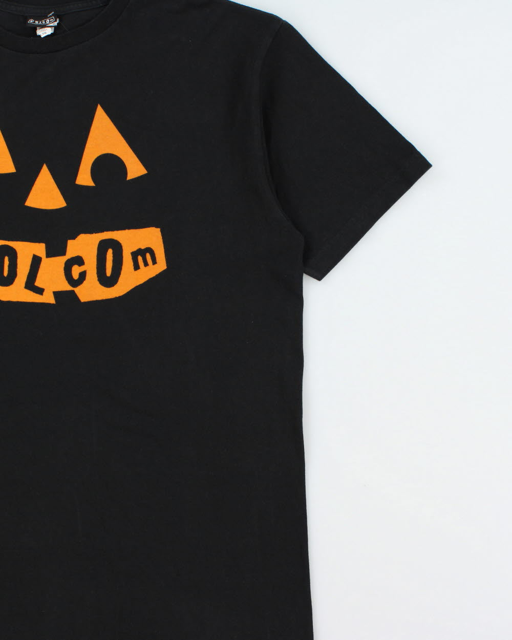 Vintage Volcom Heavyweight Pumpkin Spell Out Crewneck T-Shirt - XL