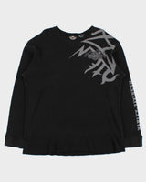 Vintage Y2K 00s Harley Davidson Long Sleeve Graphic Crewneck Waffle T-Shirt - XL