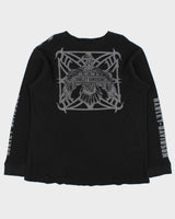 Vintage Y2K 00s Harley Davidson Long Sleeve Graphic Crewneck Waffle T-Shirt - XL