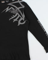 Vintage Y2K 00s Harley Davidson Long Sleeve Graphic Crewneck Waffle T-Shirt - XL