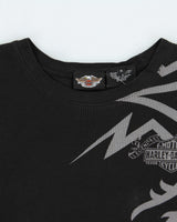 Vintage Y2K 00s Harley Davidson Long Sleeve Graphic Crewneck Waffle T-Shirt - XL