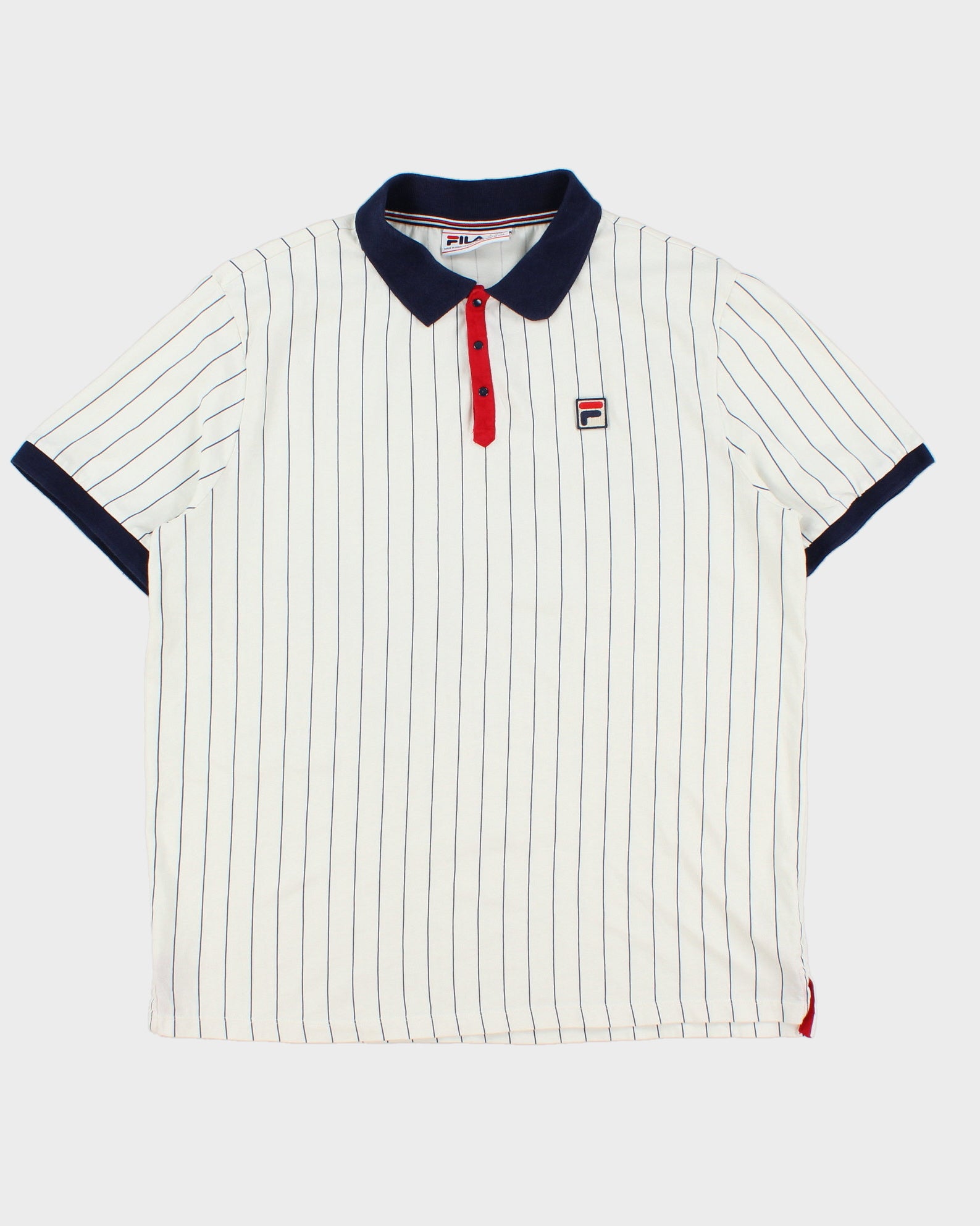 Vintage Fila Classic Striped Short Sleeve Polo Shirt - XL