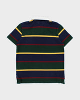 Vintage Polo Ralph Lauren Rugby Bear Striped Custom Slim Fit Short Sleeve Polo Shirt - M