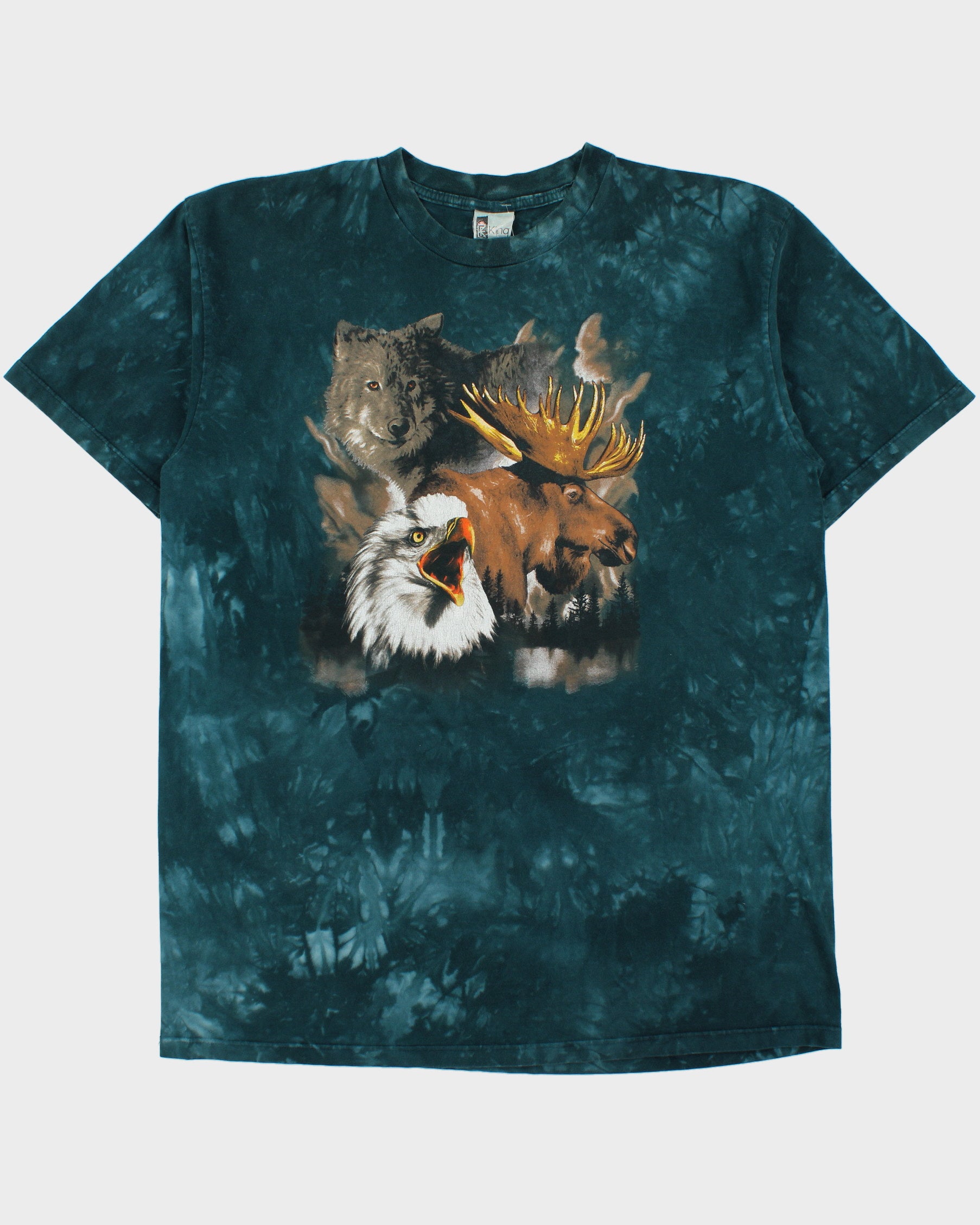 Vintage 1990s Tie-Dye Heavyweight Made In Canada Nature Crewneck T-Shirt - XXL