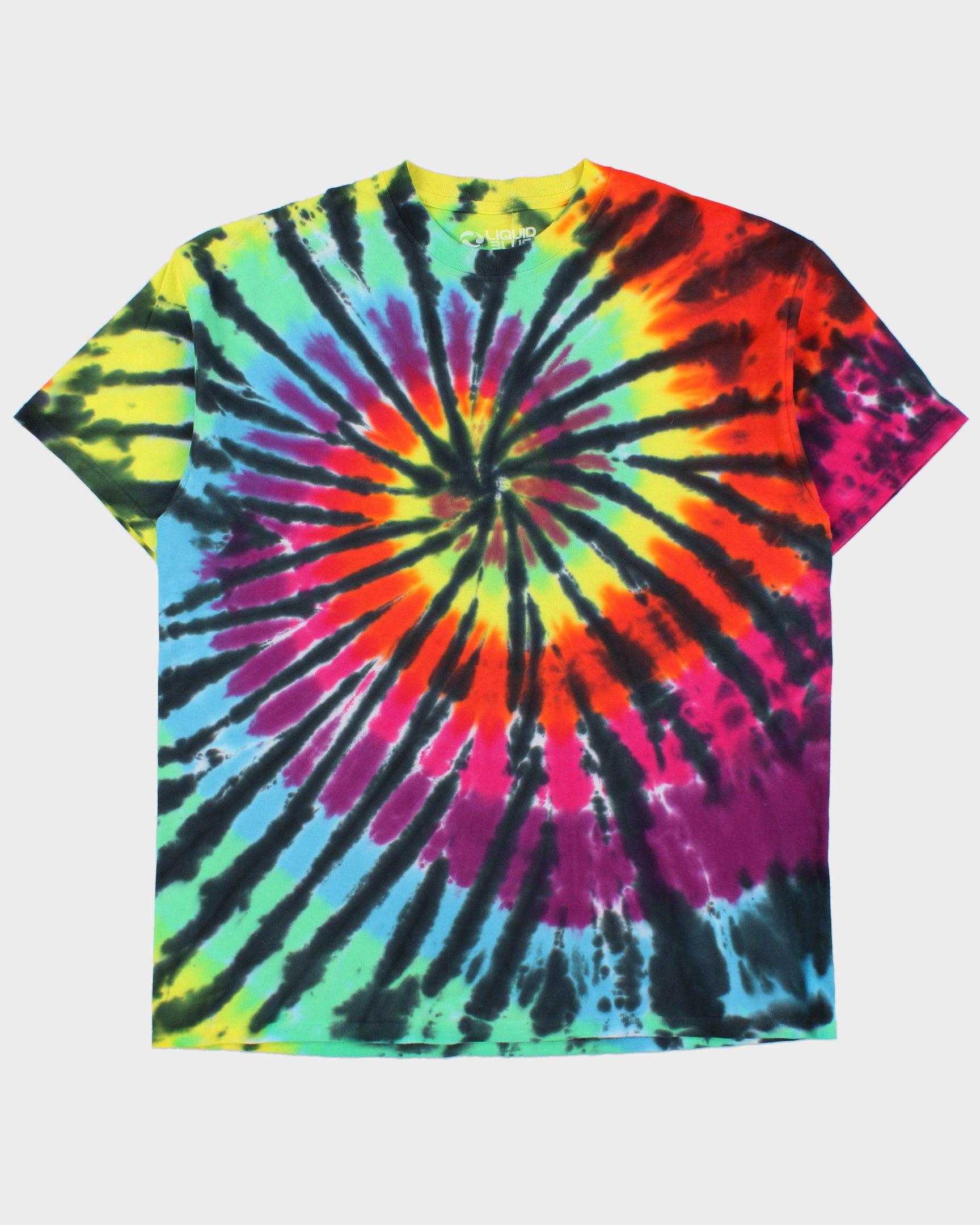 Vintage Liquid Blue Heavyweight Tie-Dye Crewneck T-Shirt - XXL