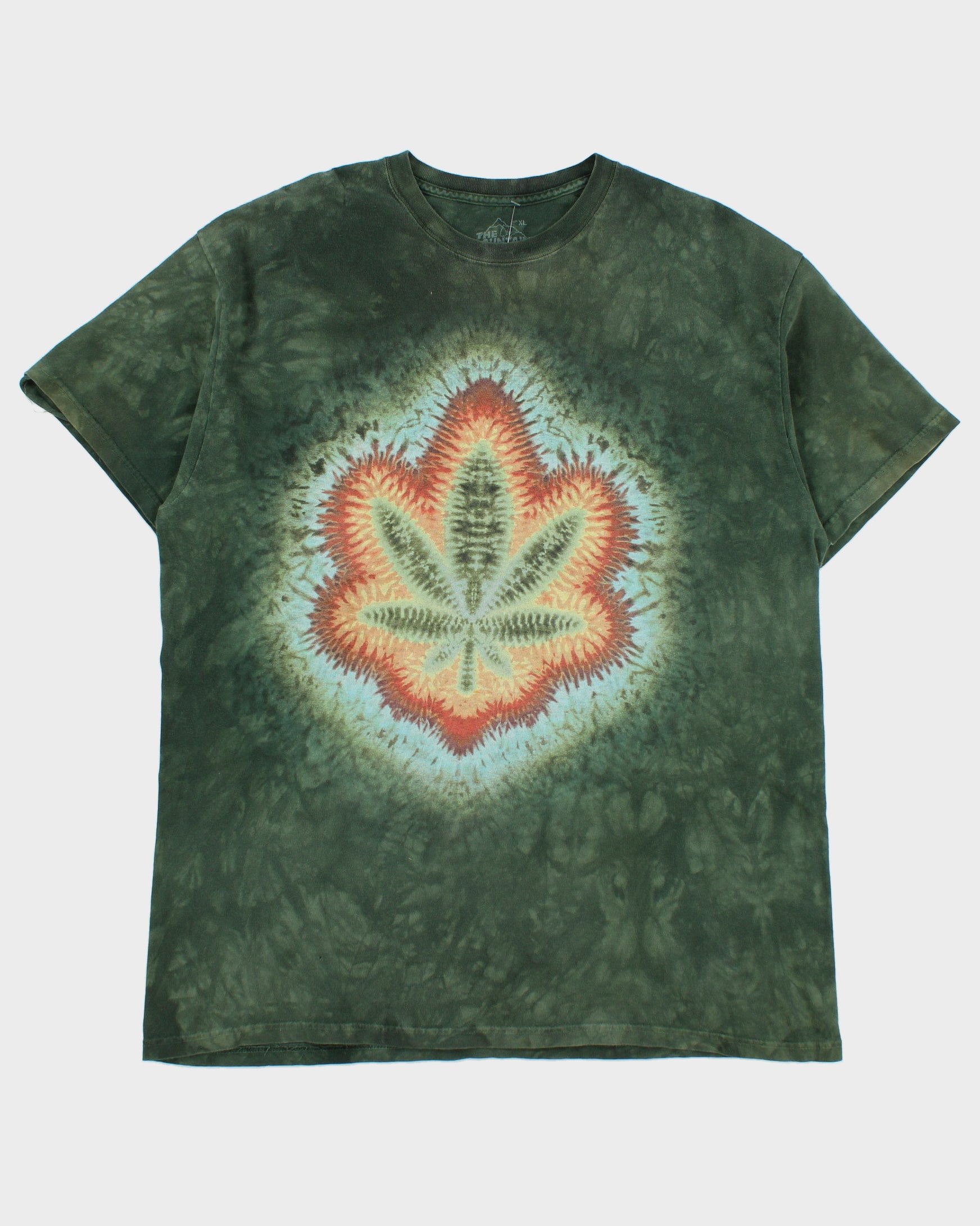 Vintage The Mountain Heavyweight Tie-Dye Marijuana Made In USA Crewneck T-Shirt - XL