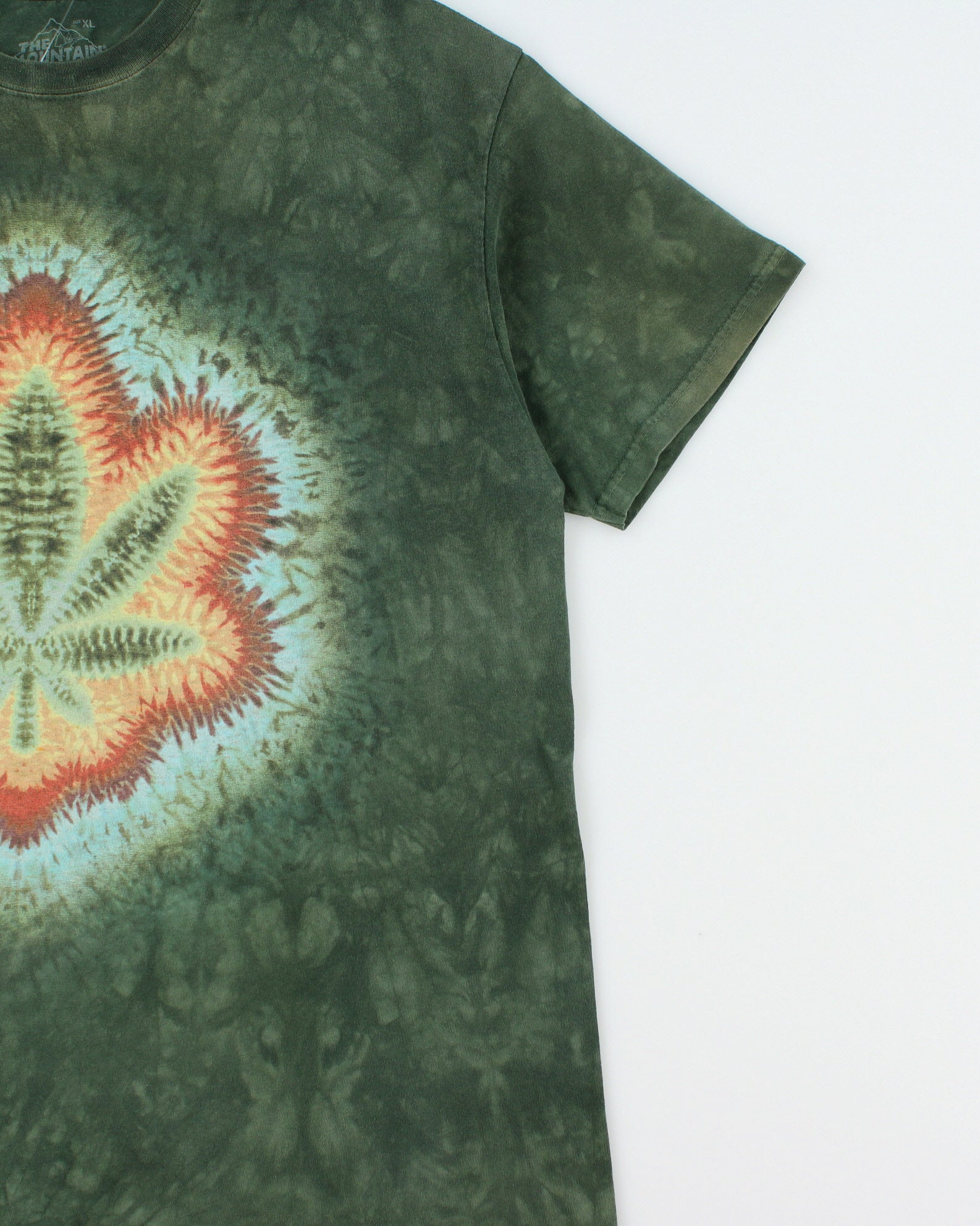 Vintage The Mountain Heavyweight Tie-Dye Marijuana Made In USA Crewneck T-Shirt - XL