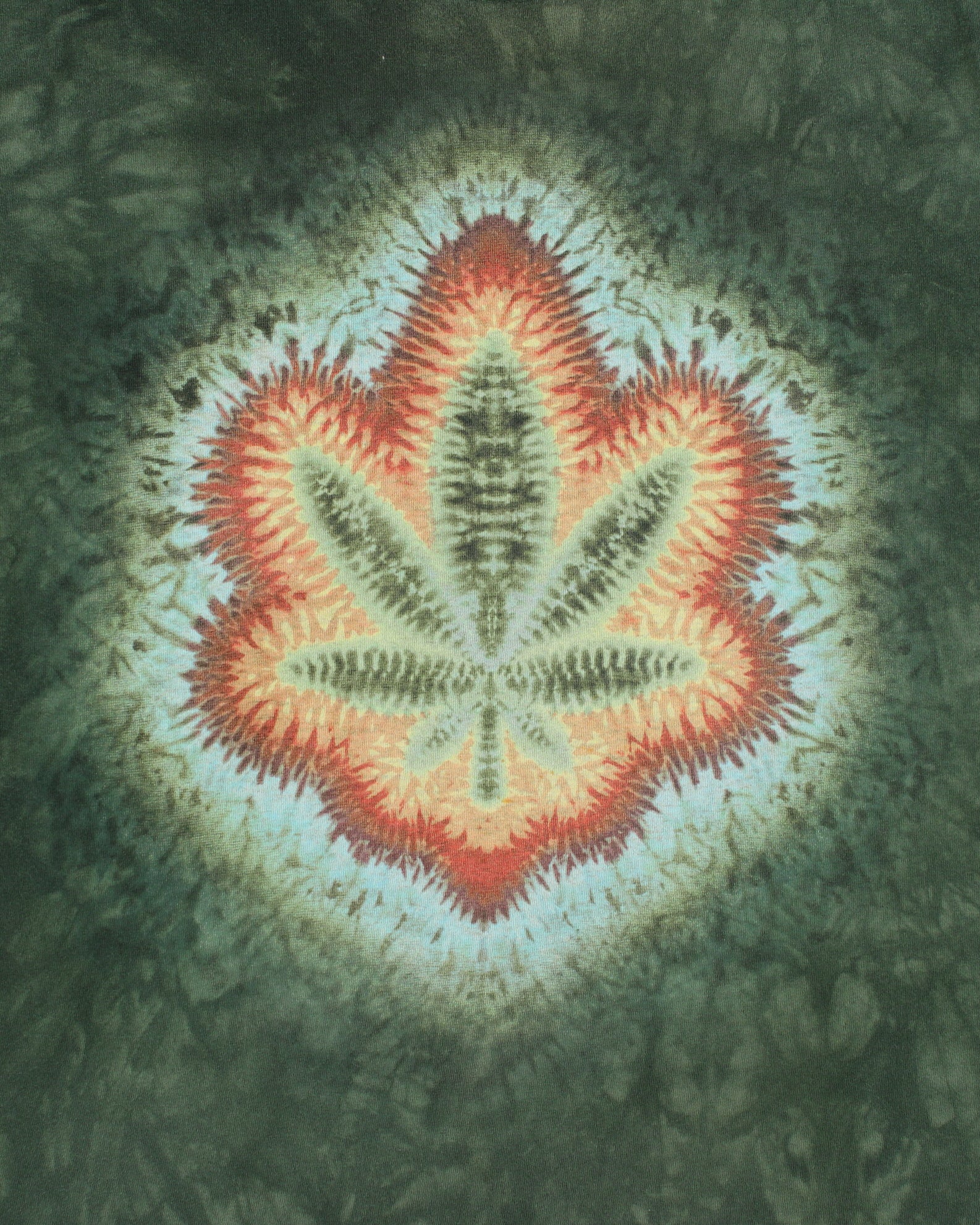 Vintage The Mountain Heavyweight Tie-Dye Marijuana Made In USA Crewneck T-Shirt - XL