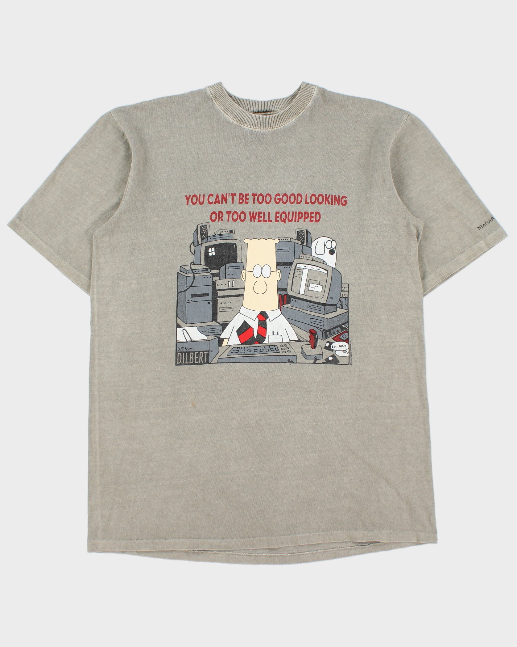 Vintage 1990s Dilbert Comic Scott Adams Heavyweight Single Stitch Canadiana Made In Canada Crewneck T-Shirt - XL