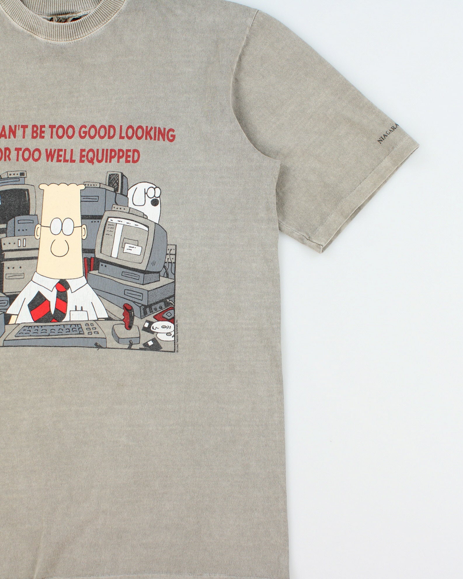 Vintage 1990s Dilbert Comic Scott Adams Heavyweight Single Stitch Canadiana Made In Canada Crewneck T-Shirt - XL