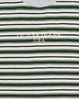 Guess Jeans USA Heavyweight Embroidered Striped Crewneck T-Shirt - S