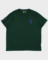 Vintage Polo Ralph Lauren Forest Green Heavyweight Big Pony Single Stitch Crewneck T-Shirt - L
