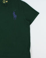 Vintage Polo Ralph Lauren Forest Green Heavyweight Big Pony Single Stitch Crewneck T-Shirt - L