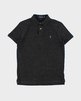 Vintage Polo Ralph Lauren Grey Marl Custom Slim Fit Short Sleeve Polo Shirt - M