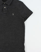 Vintage Polo Ralph Lauren Grey Marl Custom Slim Fit Short Sleeve Polo Shirt - M