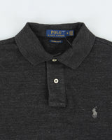 Vintage Polo Ralph Lauren Grey Marl Custom Slim Fit Short Sleeve Polo Shirt - M